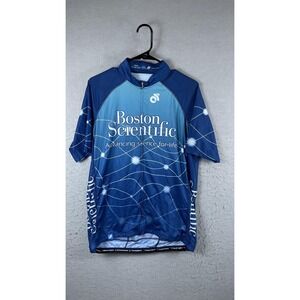 Champion System Boston Scientific Cycling Jersey Mens 2XL Blue Full Zip Bike